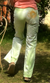 Pantalon Baggy. Sunflower Vert. Taille 36, coton imprimé safari