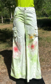 Pantalon Baggy. Sunflower Vert. Taille 36, coton imprimé safari