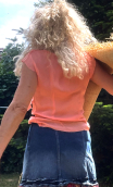 Top soie lavée. Saumon. Taille 36. Sans manche, volanté