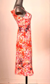 Robe Latina café Rosebud. Taille 36. Coton stretch imprimé fleurs