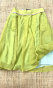 Jupe Mad Men. Voile tilleul. Taille 40. Coton vert clair, évasé