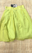 Jupe Mad Men. Voile tilleul. Taille 40. Coton vert clair, évasé