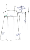Tunique Iringi. Imprimé Colliers, voile de coton, bretelles, fendue