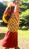 Robe Lune rousse. Guinguette. Anis. Taille 44. Loose, Imprimé pois