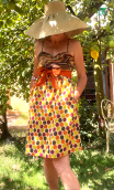 Robe Lune rousse. Guinguette. Anis. Taille 44. Loose, Imprimé pois
