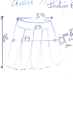 Jupe Cricket. Indian Song bleu. Taille 38. Plis creux, courte