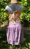 Mini Jupe les Grillons. Taille 38. Mauve, doublée, poches
