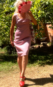 Robe Gina. Libération. Pois Rose. Taille 38, ajustée, décolletée