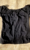 Top Zanzibar. Broderie noire. Taille 38. Coton, romantique