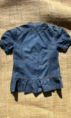 Veste à basque. Denim. Taille 38, Manche courte, Col mao
