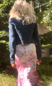 Blouson zippé. Denim. Taille 36. Ajusté et court
