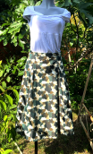 Jupe imprimé Camouflage. Taille 38, jupon plis