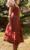 Robe Le Grand Rex. Carreaux. Taille 38. Imprimé tissu mémoire de forme
