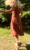 Robe Le Grand Rex. Carreaux. Taille 38. Imprimé tissu mémoire de forme