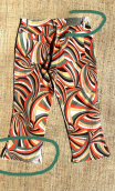 Woman short trousers printed Ruban corail. Size 42. Cotton stretch