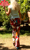 Pantalon Saxo imprimé Miami. Taille 42, ethnic, stretch