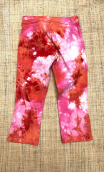 Pantacourt Johnny. Voyage rouge D. Taille 38. Coton tie & dye rose