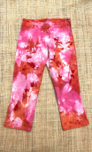 Pantacourt Johnny. Voyage rouge D. Taille 38. Coton tie & dye rose
