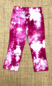 Pantacourt Johnny. Voyage rose. Taille 38. Coton tie & dye rose