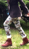 Pantalon Charlie. Grigri. Taille 36. Imprimé coton Pièce unique