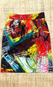 Jupe Crayon imprimée Barcelona. Coton stretch. Taille 38