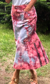 Jupe Deep purple rose A, longue tie and dye évasée, taille 38
