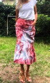 Jupe Deep purple rose A, longue tie and dye évasée, taille 38