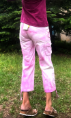 Baggy court Trinidad, Tie and dye rose F. Coton. Taille 36