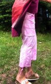 Baggy court Trinidad, Tie and dye rose F. Coton. Taille 36