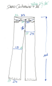 Pantalon Saxo. Cachemire. Coton stretch