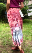 Jupe Deep purple rose B, longue. Coton tie and dye évasée, taille 38