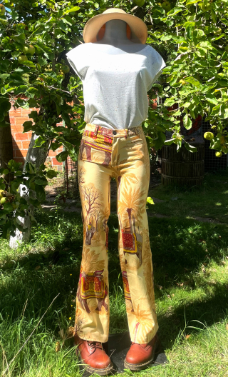 Pantalon Sting imprimé Eléphants. Taille 36, unique, stretch, ajusté