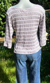 Top Chouchou. Rayures gris blanc, marinière loose, encolure bateau