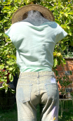 Top Arp. Mini piqué de coton Tilleul, vert pastel. Sans manche, loose