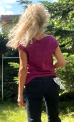 Top Arp Pastilles fuchsia. Jersey jacquard coton. Sans manche, loose