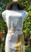 Top Arp. Coco. Jersey coton blanc cassé. Sans manche, loose