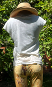 Top Arp. Coco. Jersey coton blanc cassé. Sans manche, loose