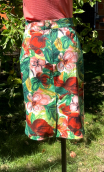 Jupe le Neon rose imprimé Garden Song vert Coton