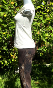  Top Chachacha en Coco, petit haut jersey blanc cassé, manche courte