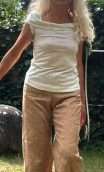  Top Chachacha en Coco, petit haut jersey blanc cassé, manche courte