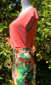 Top Arp. Nid d'abeille. Corail. Sans manche, jersey loose