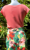 Top Arp. Nid d'abeille. Corail. Sans manche, jersey loose