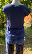 Top Arp. Coton flammé. Bleu jean. Sans manche, loose