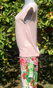 Top Arp. Nid d'abeille. Rose. Sans manche, jersey loose