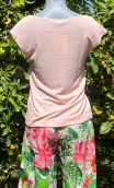 Top Arp. Nid d'abeille. Rose. Sans manche, jersey loose