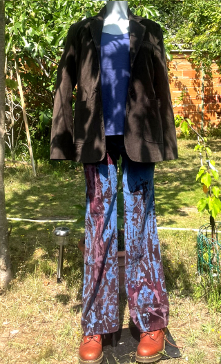 Veste Blazer. Velours taupe. Taille 38. Doublée, fente dos