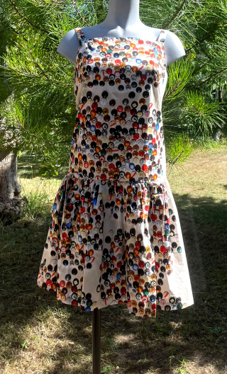 Robe Stella imprimé Capsules, fines bretelles, taille basse
