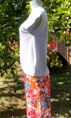 Top Arp. Nid d'abeille. Ciel. Sans manche, jersey loose