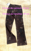 Pantalon Saxo. Stripes and FLock, imprimé marron noir fleurs. Petit