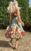 Robe Villa Borghese imprimé Fleurs Tropicales H. Taille 40, coton